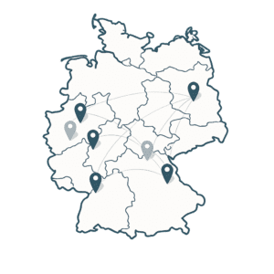 Deutschlandkarte – Fahrzeugüberführungen bundesweit für Autohäuser und Autovermietungen